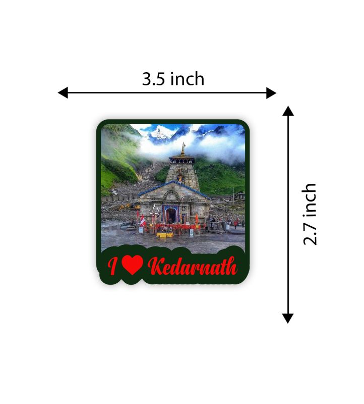 Kedarnath Temple Fridge Magnet  Gift for Travel Lover  Indian Souvenir Fridge Magnet  Home Office & Temple Decoration Stikcer  Religious Gift (I Love Kedarnath)